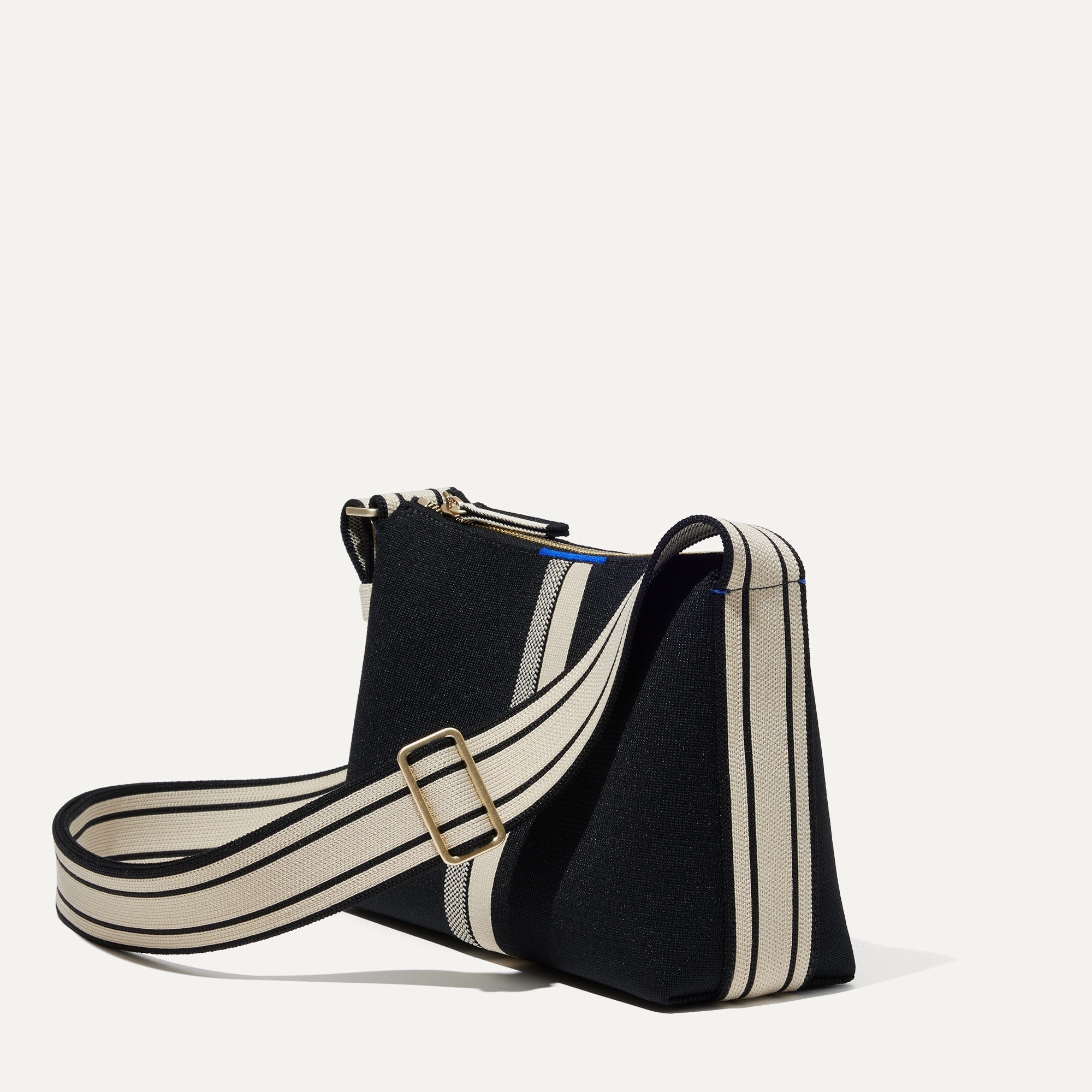 The Casual Crossbody - Black and Ivory Stripe - Image 4