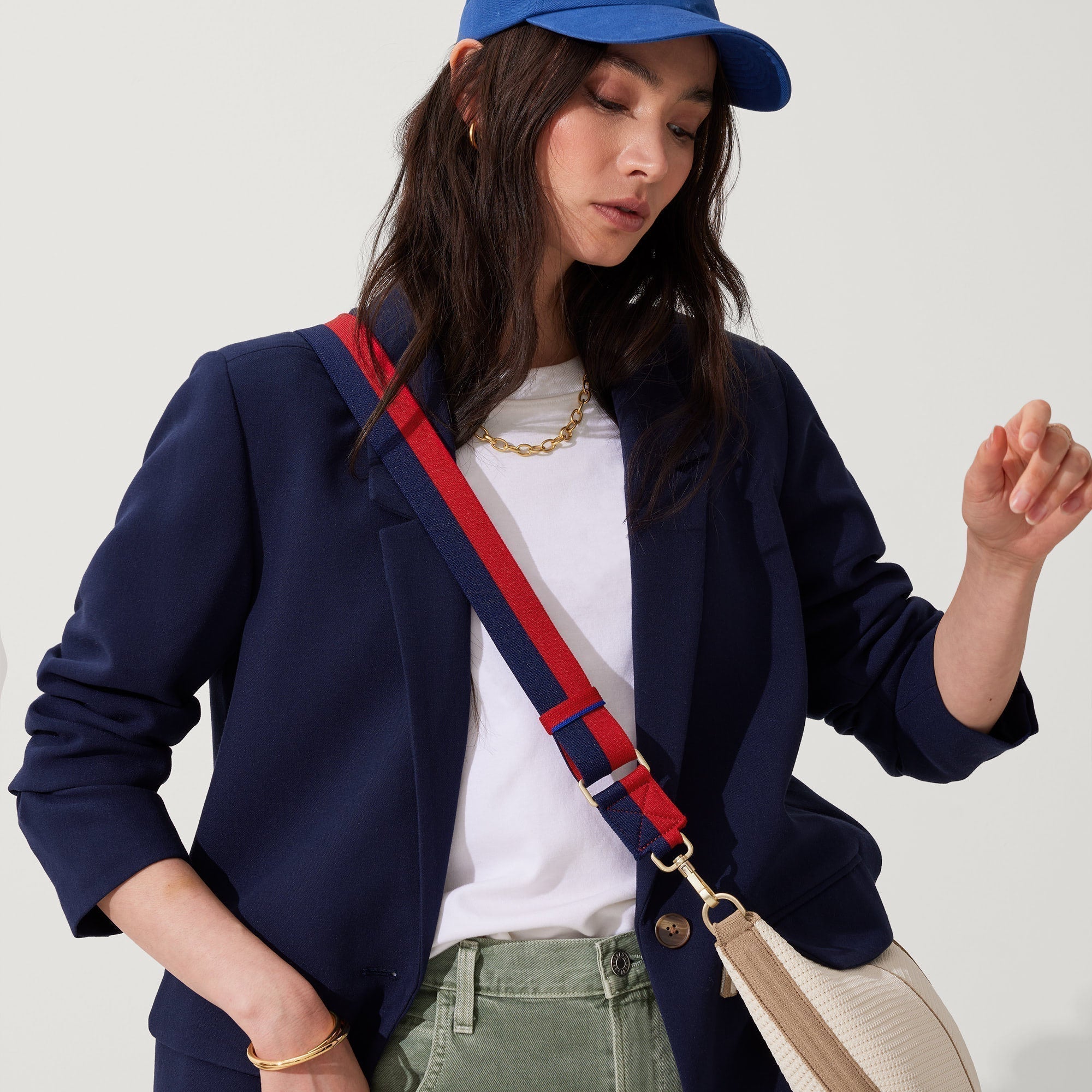 The Crossbody Strap - Navy and Red - Image 2