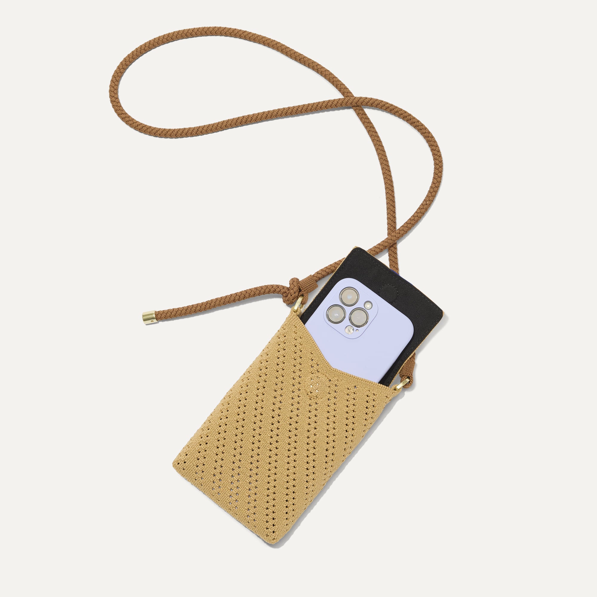 The Phone Crossbody - Brown Butter Crochet - Image 3