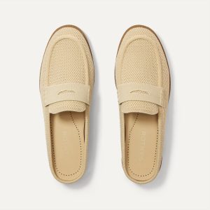 The Penny Loafer Mule - Sandstone Raffia-Knit