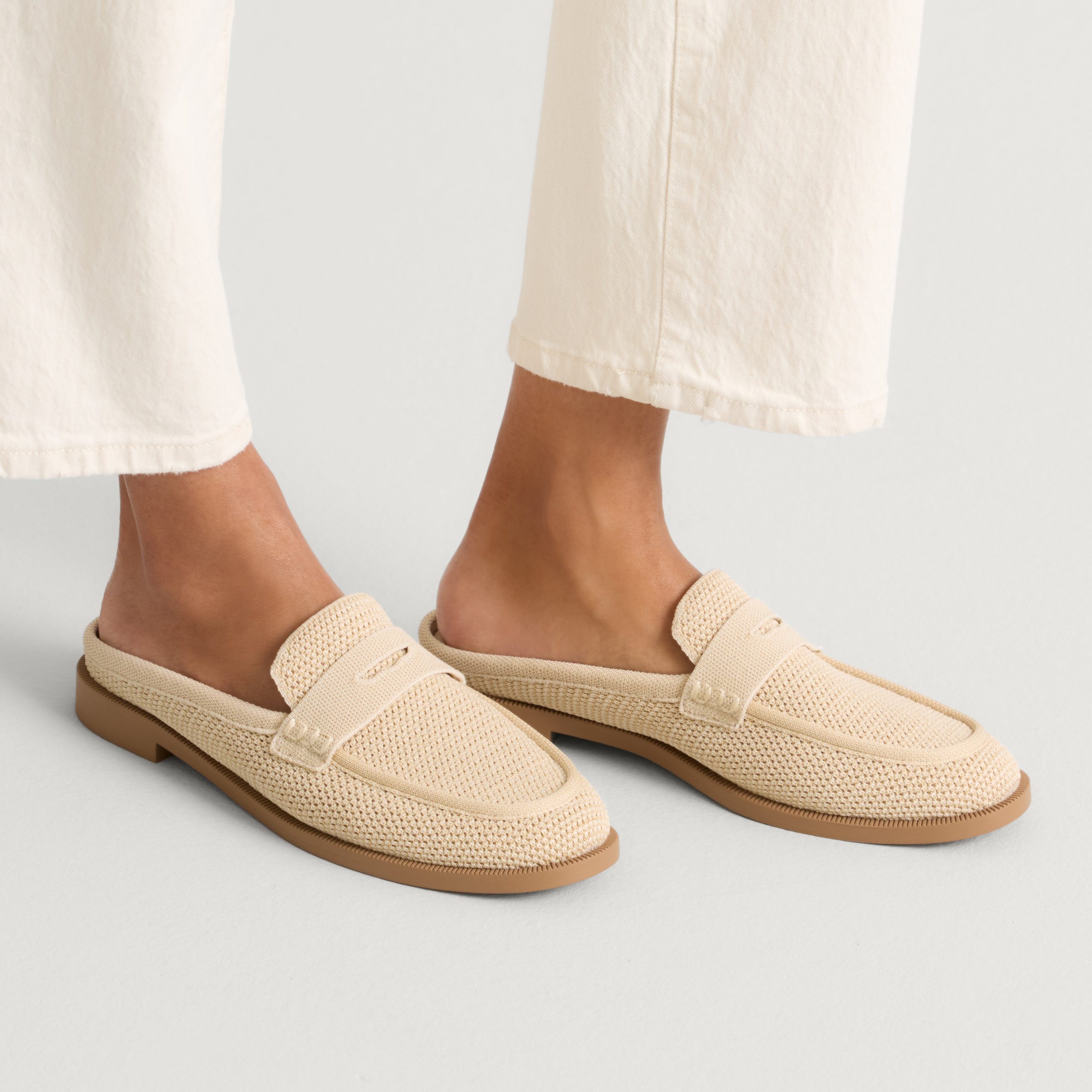 The Penny Loafer Mule - Sandstone Raffia-Knit - Image 2