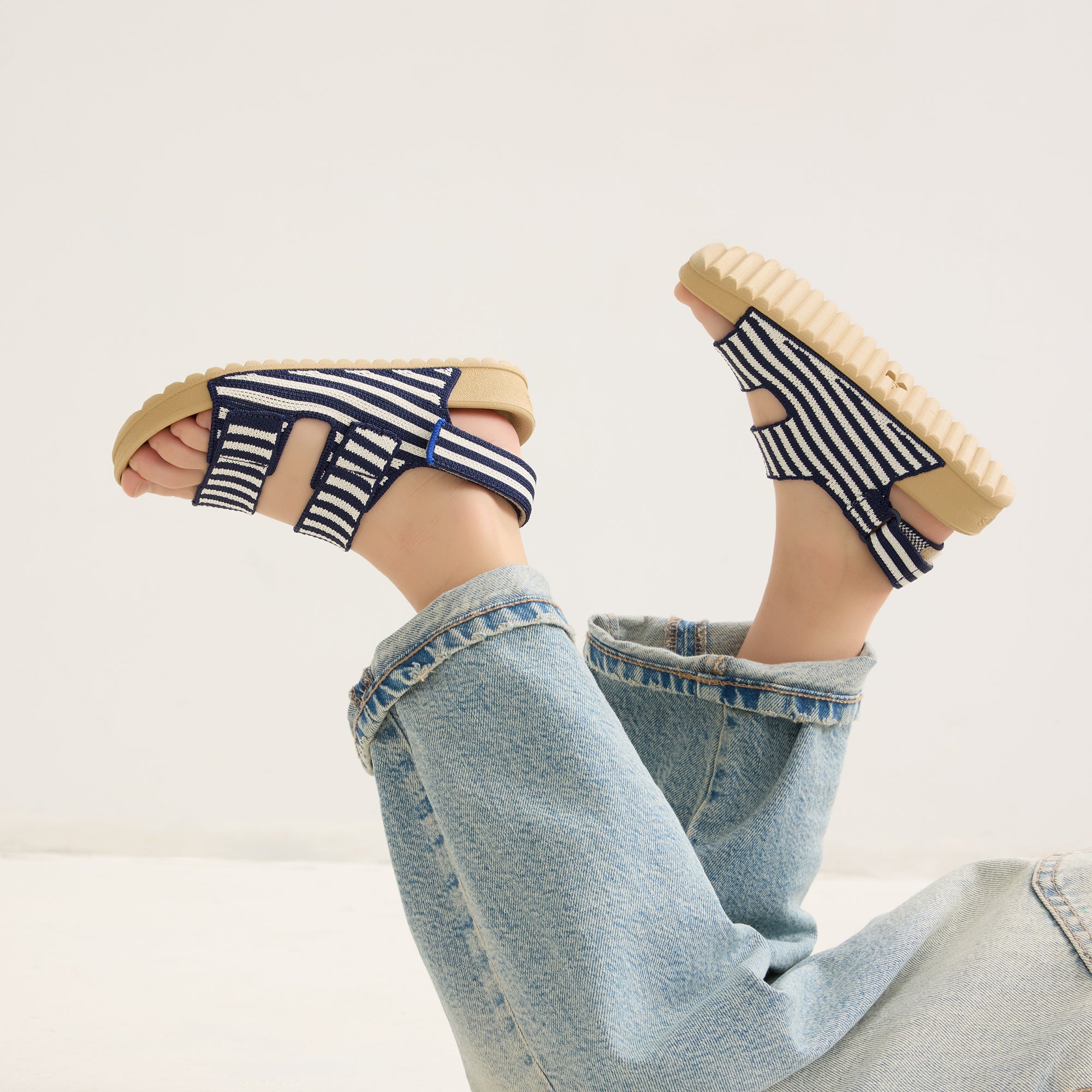 The Kids Double Strap Sandal - Sailor Stripes - Image 2