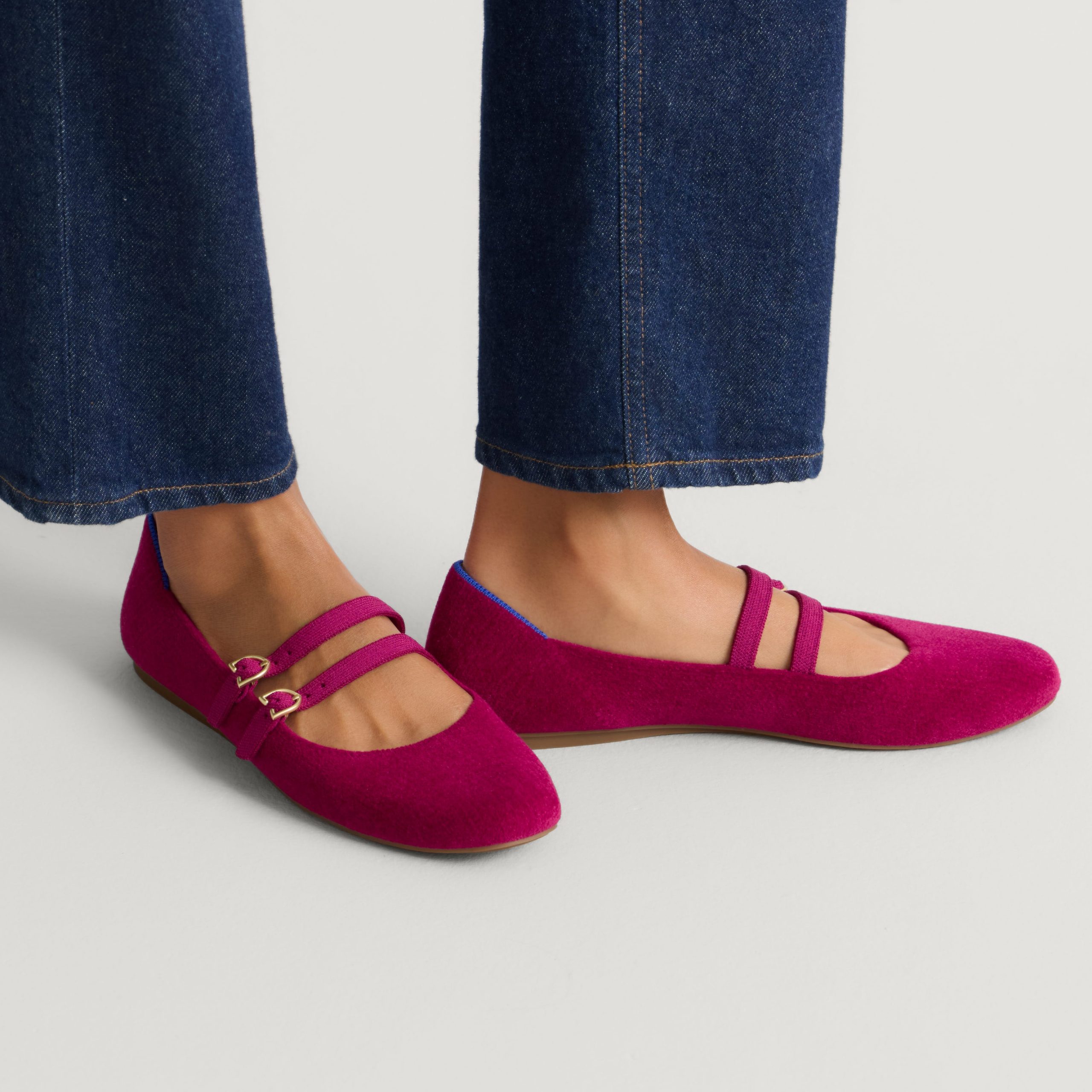 The Double Buckle Mary Jane - ReVelvetâ„¢ Mulberry - Image 2