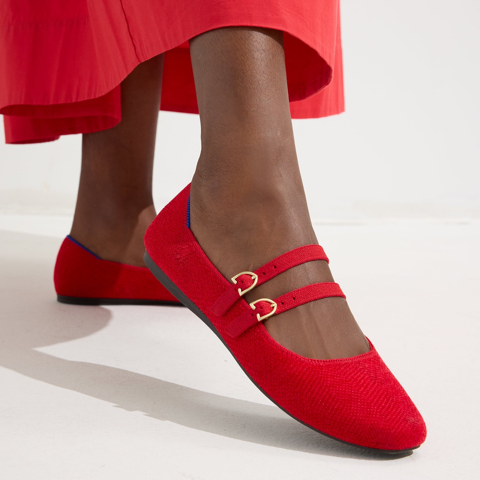 The Double Buckle Mary Jane - ReVelvetâ„¢ Red Crisp - Image 2