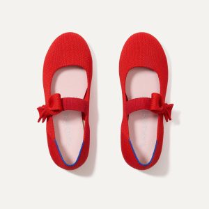 The Kids Tux Bow Mary Jane - Bright Red