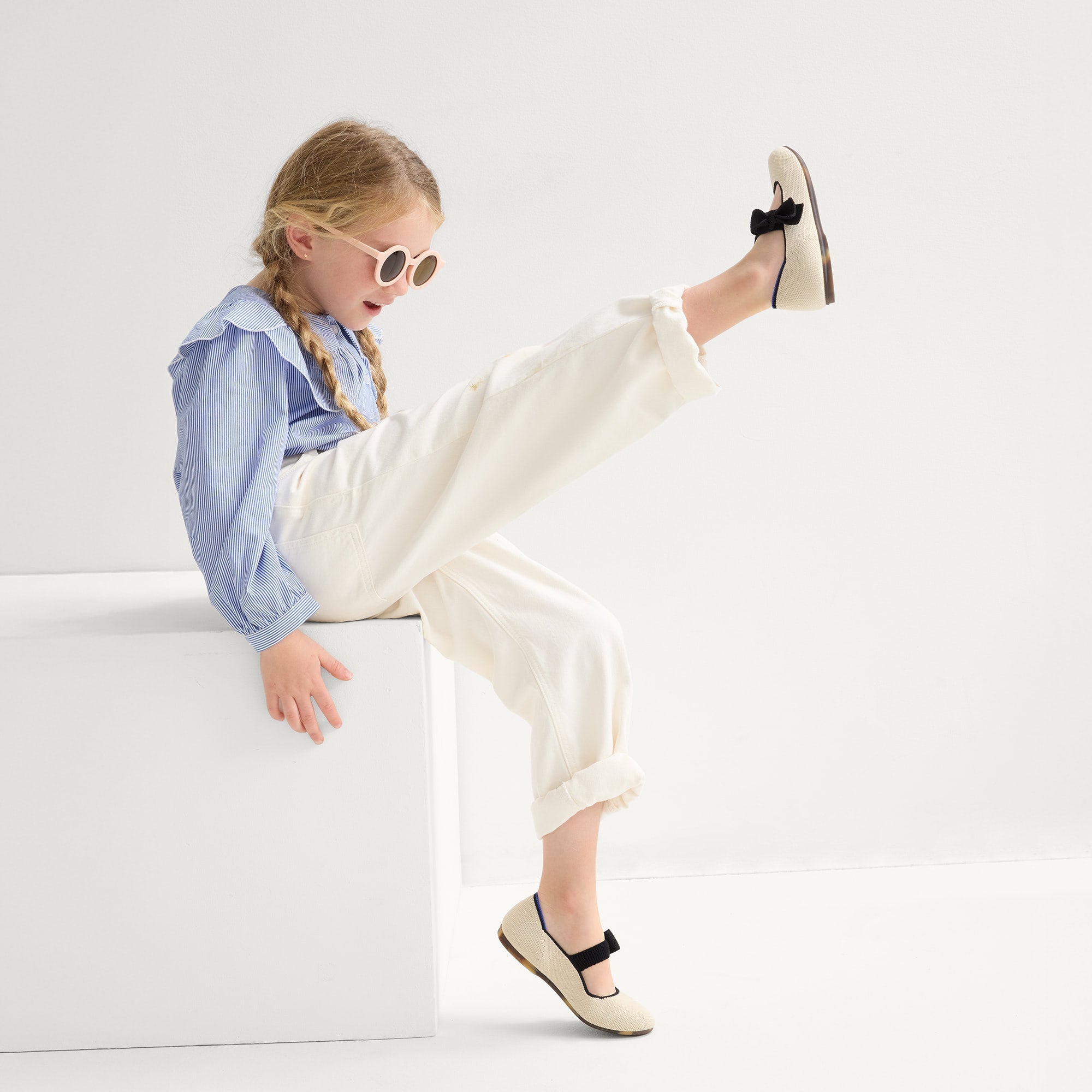 The Kids Tux Bow Mary Jane - Ivory - Image 6