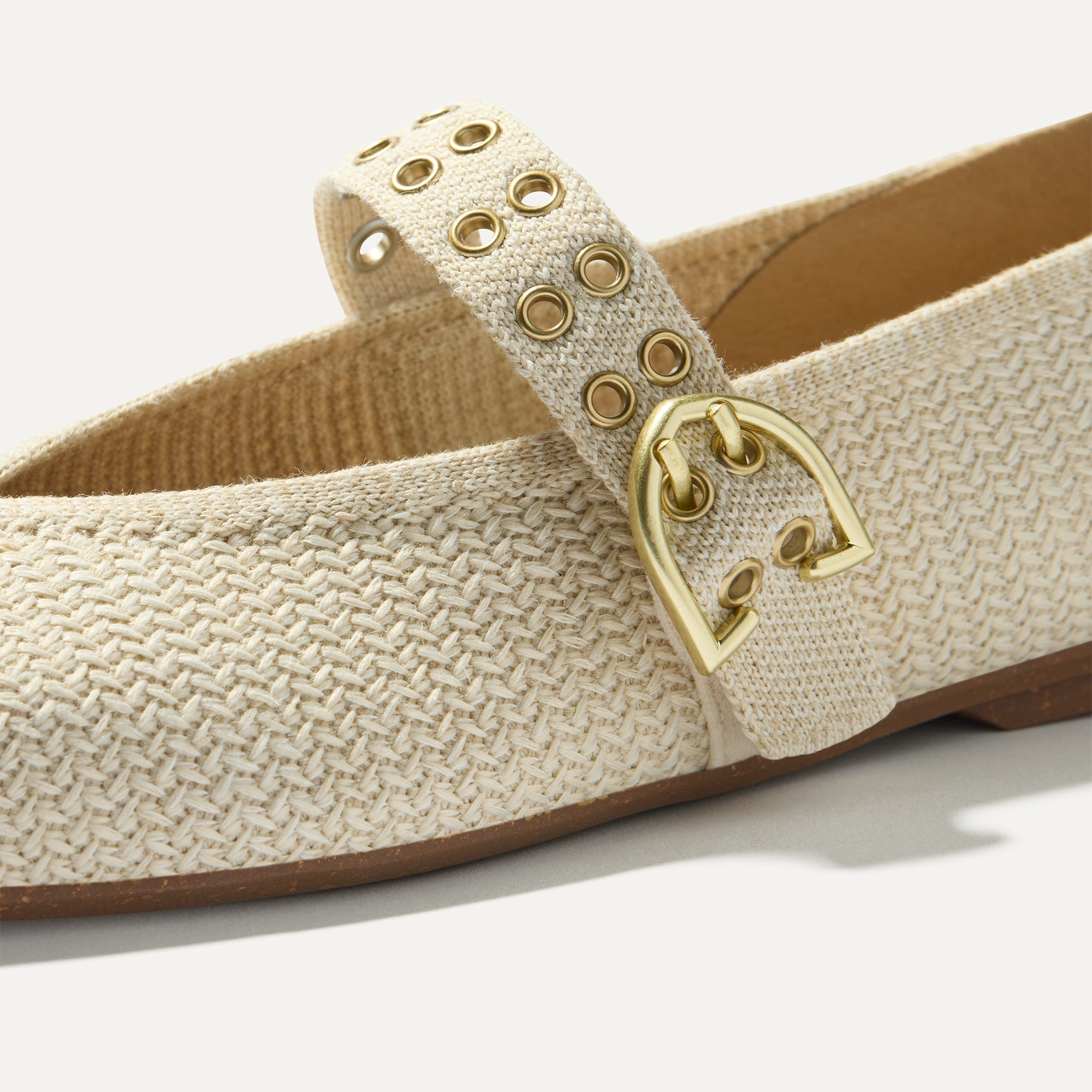 The Max Buckle Mary Jane - Cream Woven - Image 4