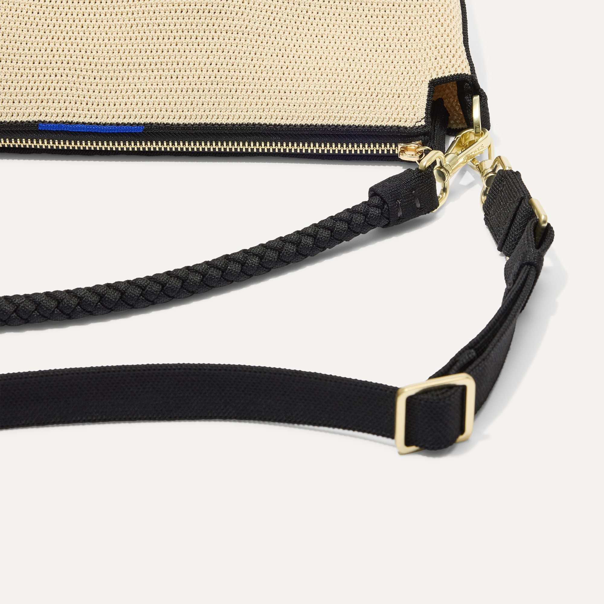 The Daily Crossbody - Black and White Raffia-Knit - Image 6