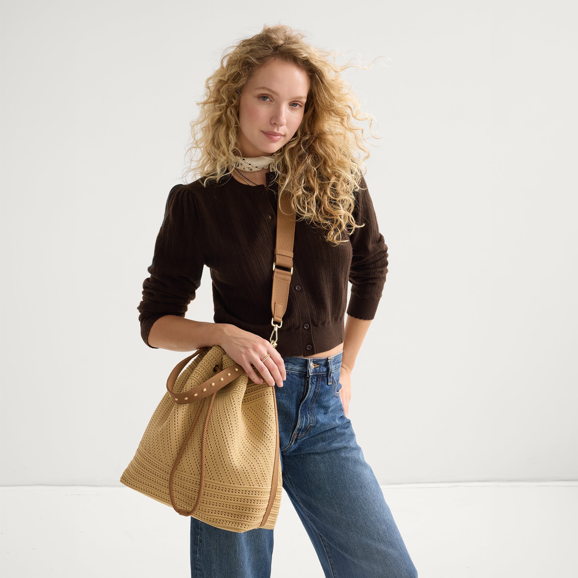 The Cinch Bucket Bag - Brown Butter Crochet - Image 3