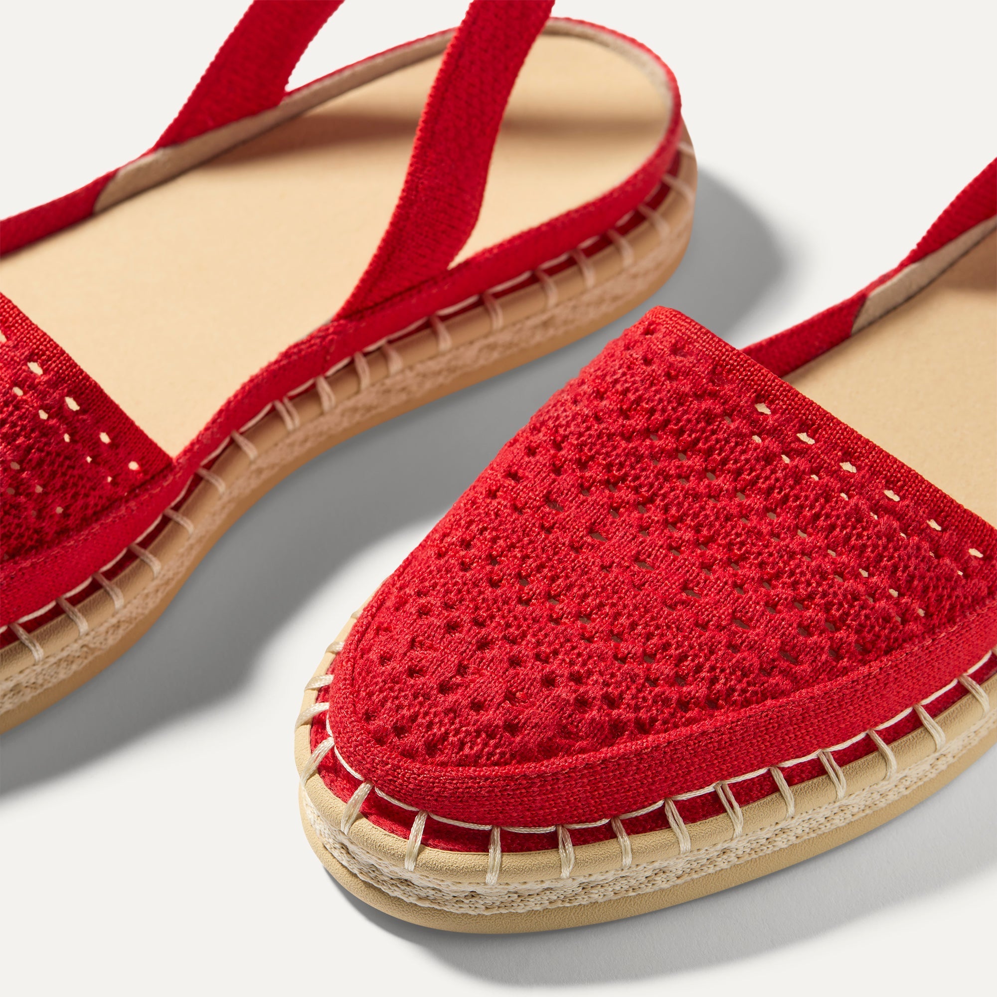 The D'Orsay Espadrille - Bright Red Crochet - Image 5