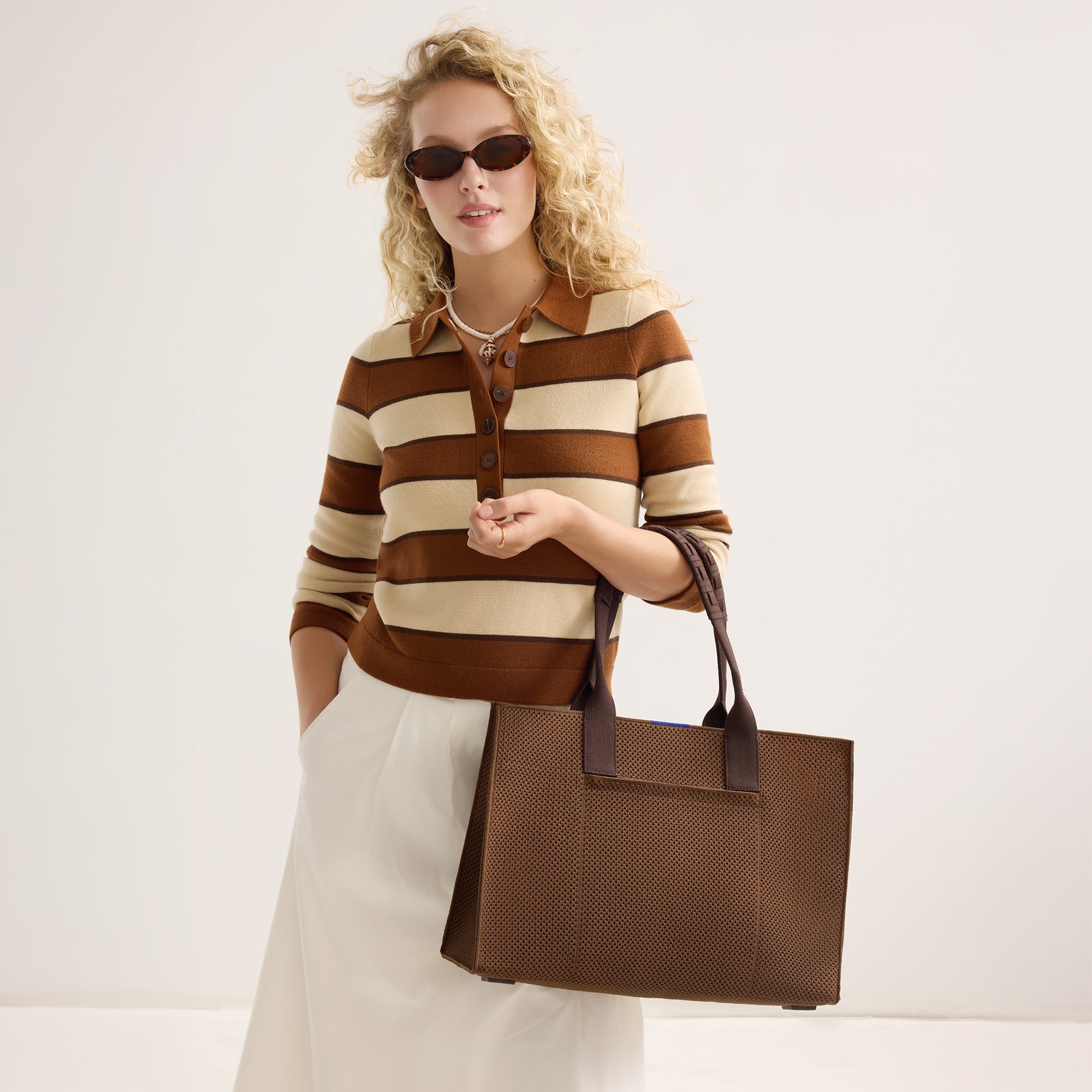 The Classic Tote - Cinnamon Open-Knit - Image 3